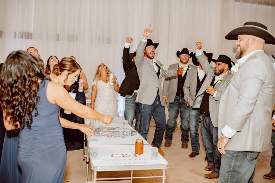 The recessional through confetti